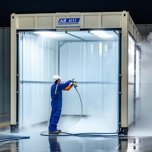 Spray painting should always be carried out within a properly constructed spray booth unless impractical The design construction and testing of spray booths should be in accordance with Australian Standard AS 41141 The selection installation and main-1